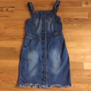 EUC Wax Jeans denim overall mini dress S